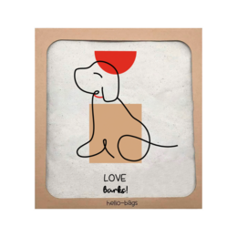 Totebags. Stor lommemodel "LOVE BARKS"