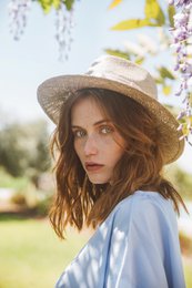 Straw fedora hat