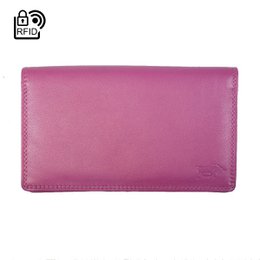 Portafoglio Donna RFID In Pelle Di Vacchetta - Portafoglio Donna Grande Anti-Scrematura Con Doppia Patta