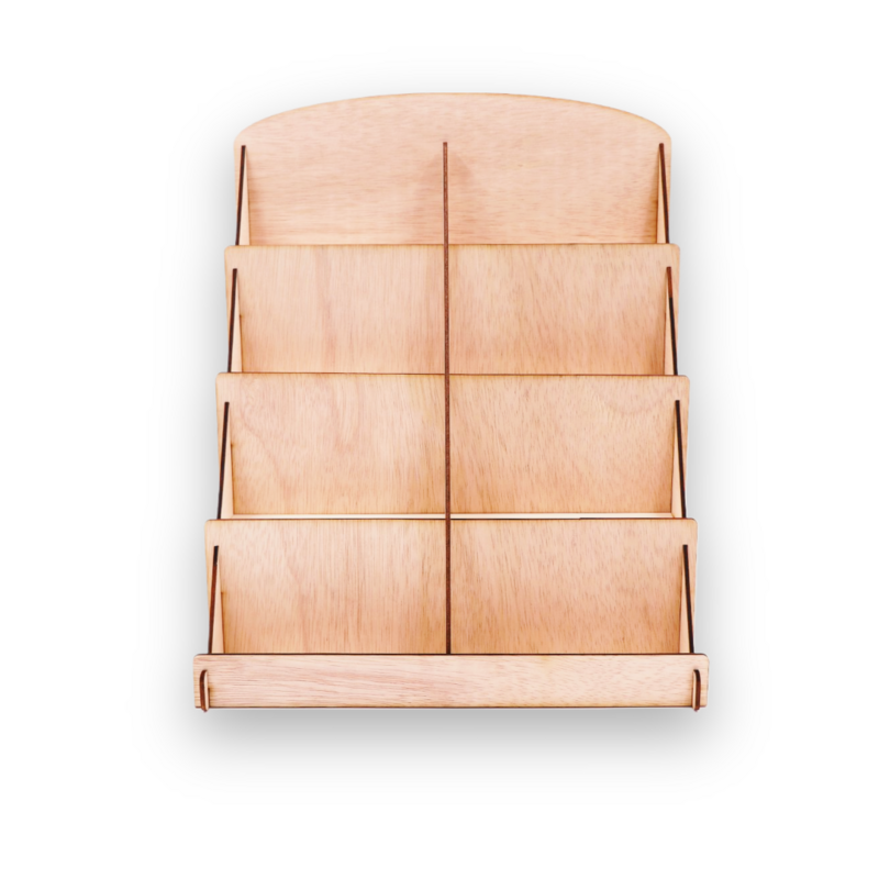 Expositor de madera: presentación de tienda elegante y profesional