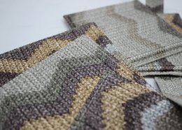 Juego de posavasos de cristal de 6 posavasos marrones con estampado en zigzag