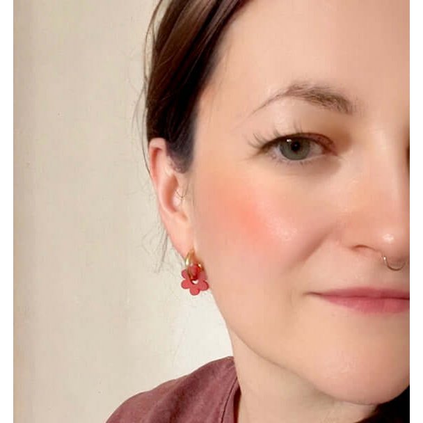 Salmon Flower Stainless Steel Hoops