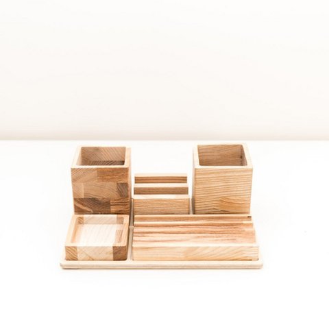 Wooden desk organizer, Wood desk organizer