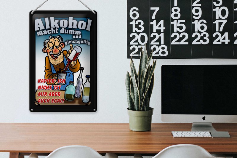 Blikskilt, der siger 20x30cm gør dig dum. Jeg er ligeglad