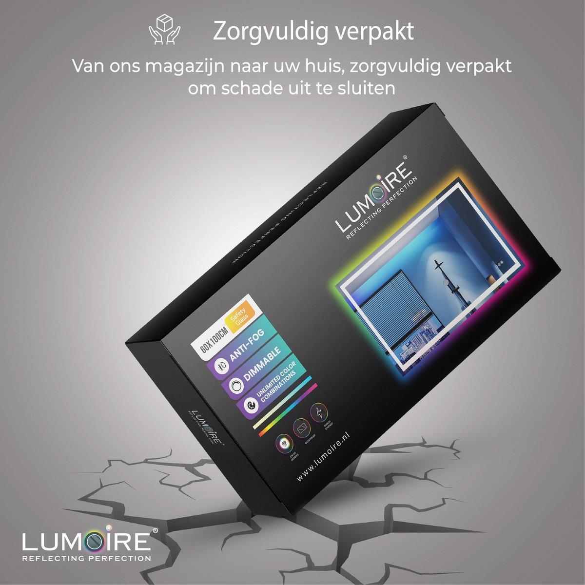 RGB-spiegel Lumoire Matrix horizontaal 100 cm