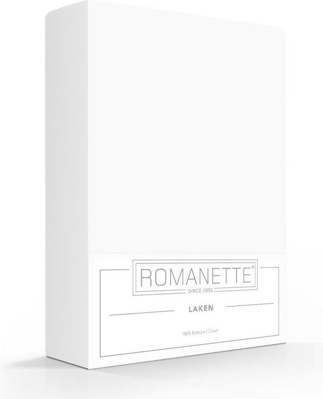 Romanette Bomuld Sengelagen Hvid