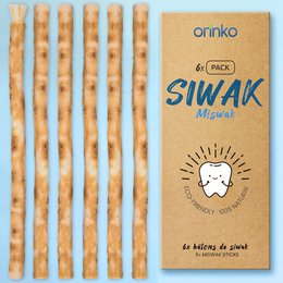 Siwak Sticks (Miswak) X6 - 100% Natural Toothbrush - (€0.83 per stick). Natural, wooden toothbrush sticks made from the Siwak tree. Ideal for dental hygiene.