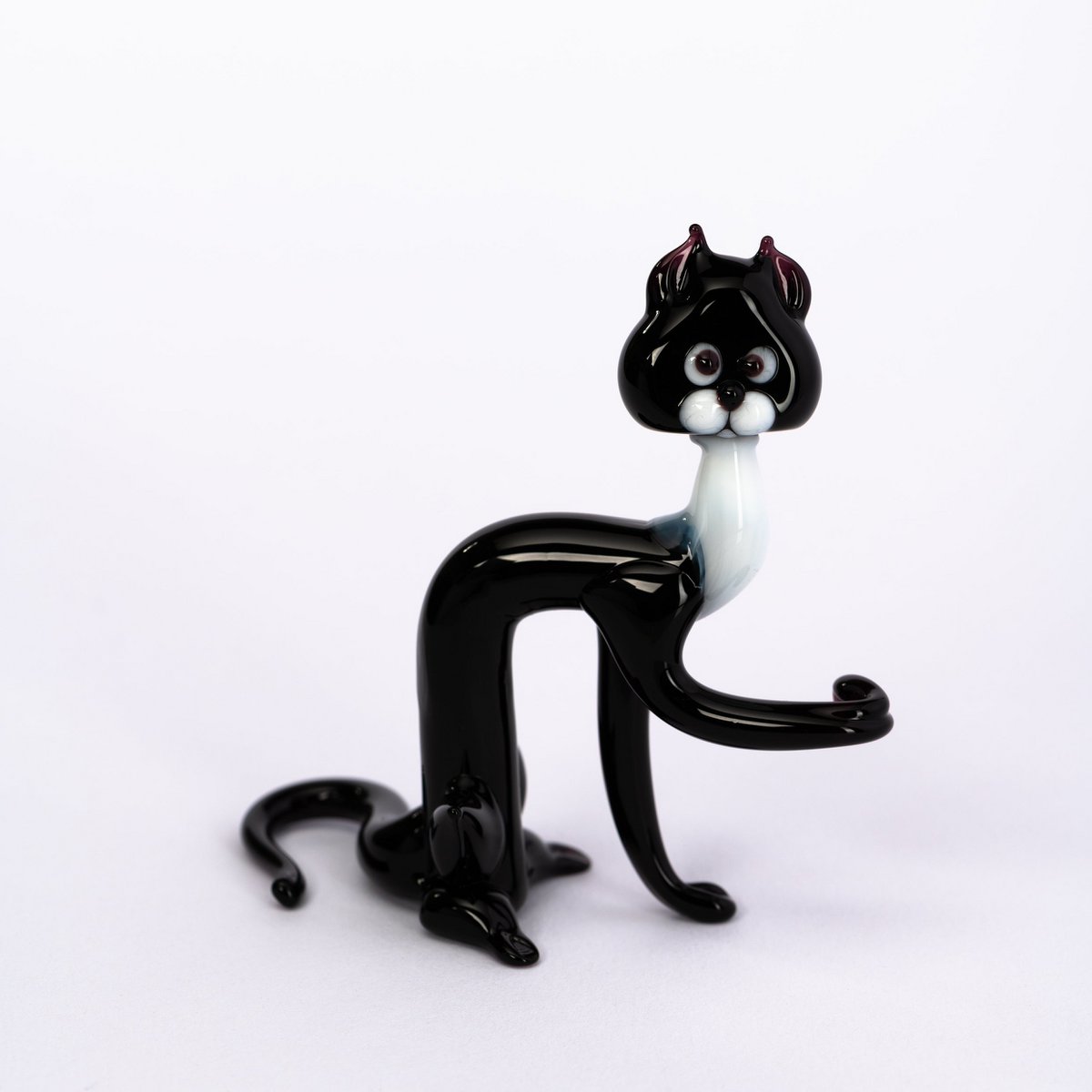 Animal en verre chat noir