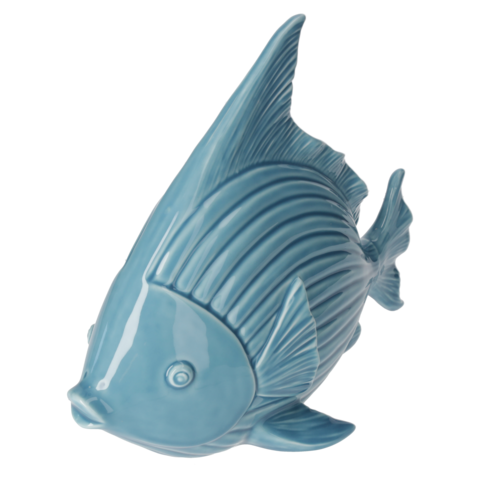 Blue ceramic decorative fish H25x30x16