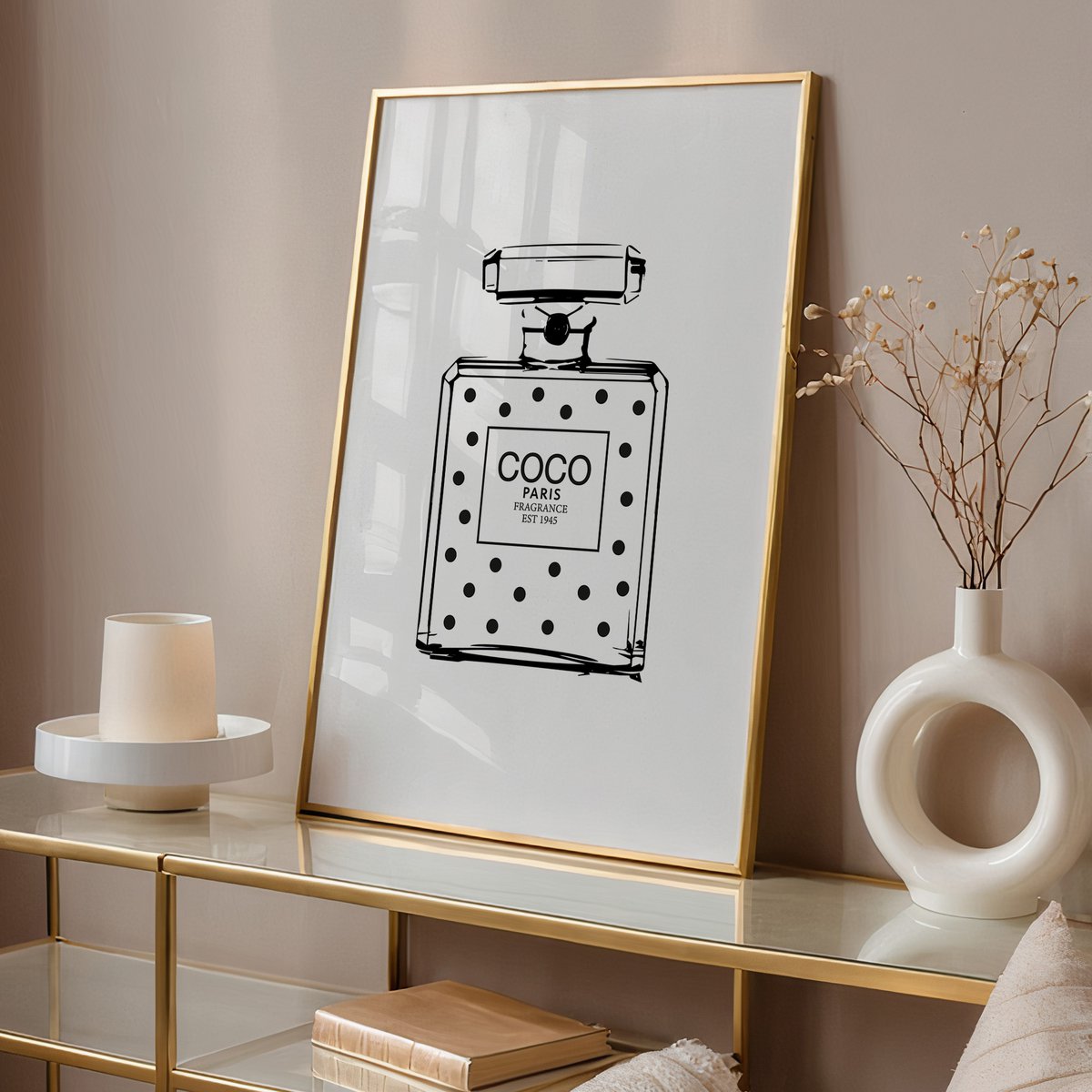Poster: Coco Dotted Perfume Bottle