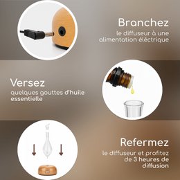 Diffusore a nebulizzazione - Aurora - legno e vetro FSC - Design sobrio e moderno - Funzione timer - Tasto dimmer - Idea regalo decorativa