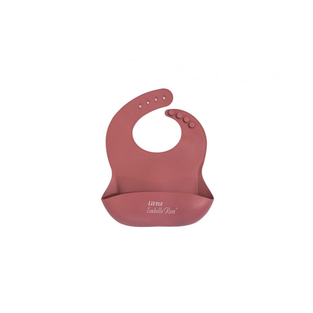 Silicone bib dark pink 30x23 cm Little Isabelle Rose
