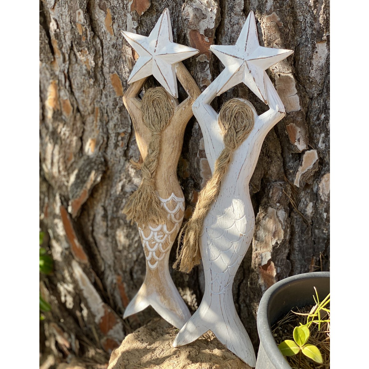 SIRENA IN LEGNO 10X3X38CM