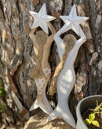 SIRENA IN LEGNO 10X3X38CM