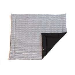 A black and white playmat with a soft, textured surface and a simple, minimalist design. Suitable for use as a play mat or floor covering.