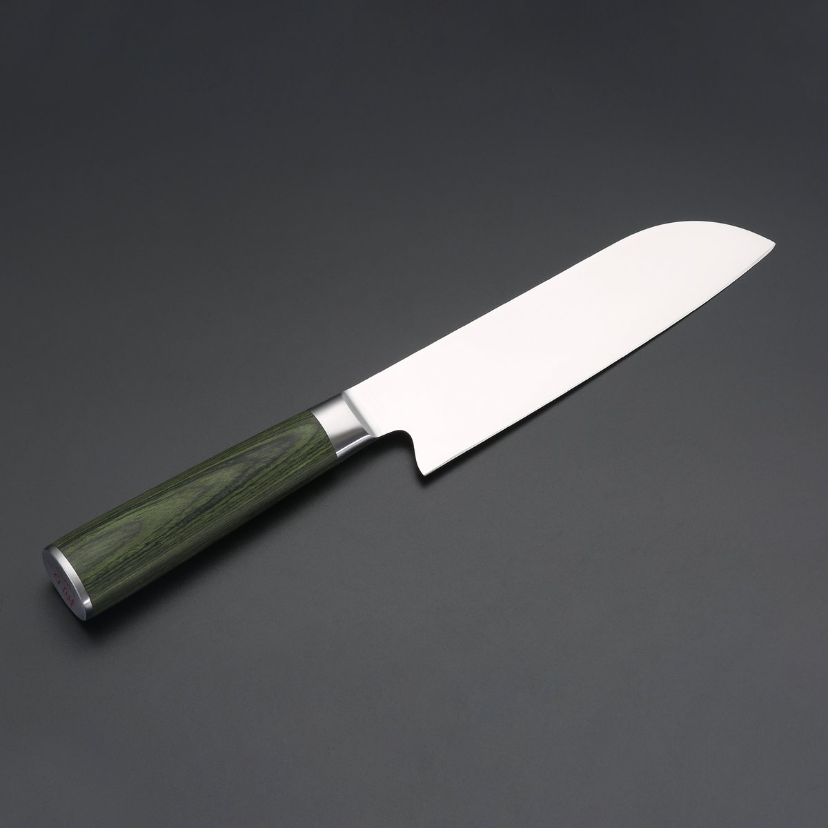 Miyazaki Kodawari Santokumesser 7", Griff Pakkaholz grün