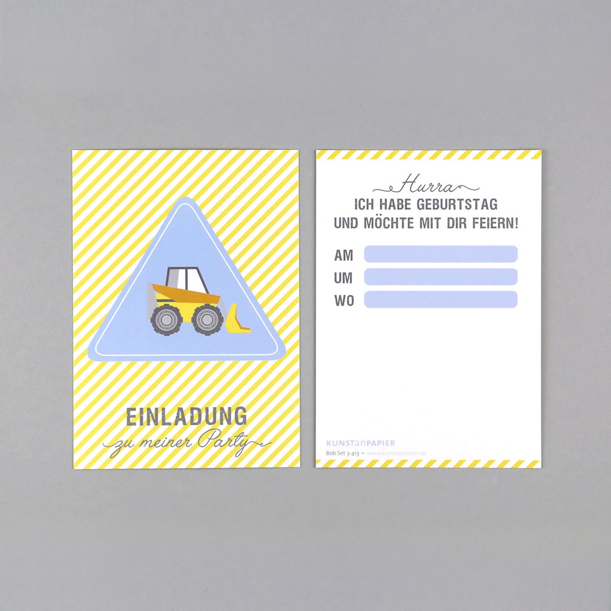 Einladungs-Set Baustelle Bob