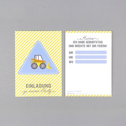 Einladungs-Set Baustelle Bob