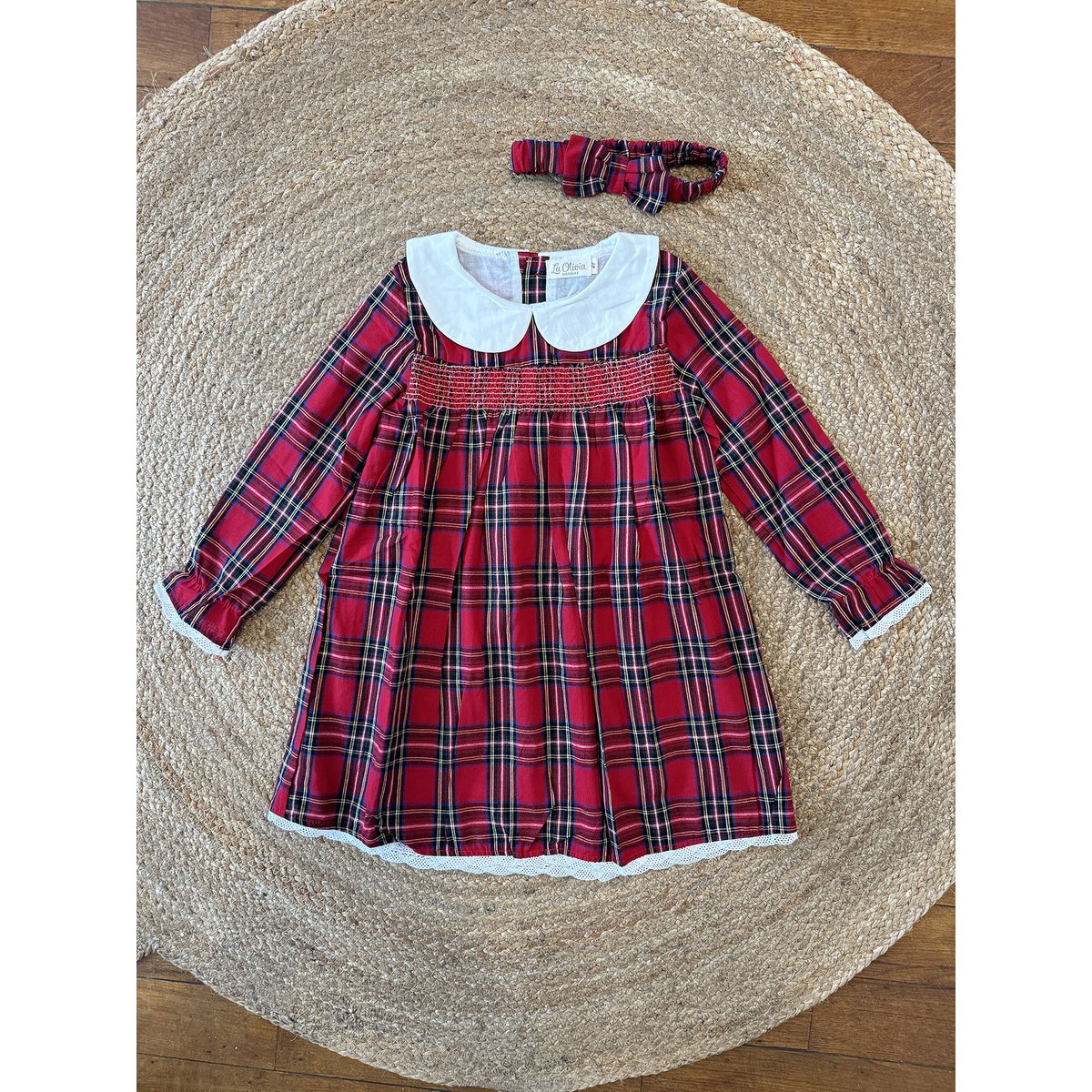 Merry Plaid Christmas Dress + Headband