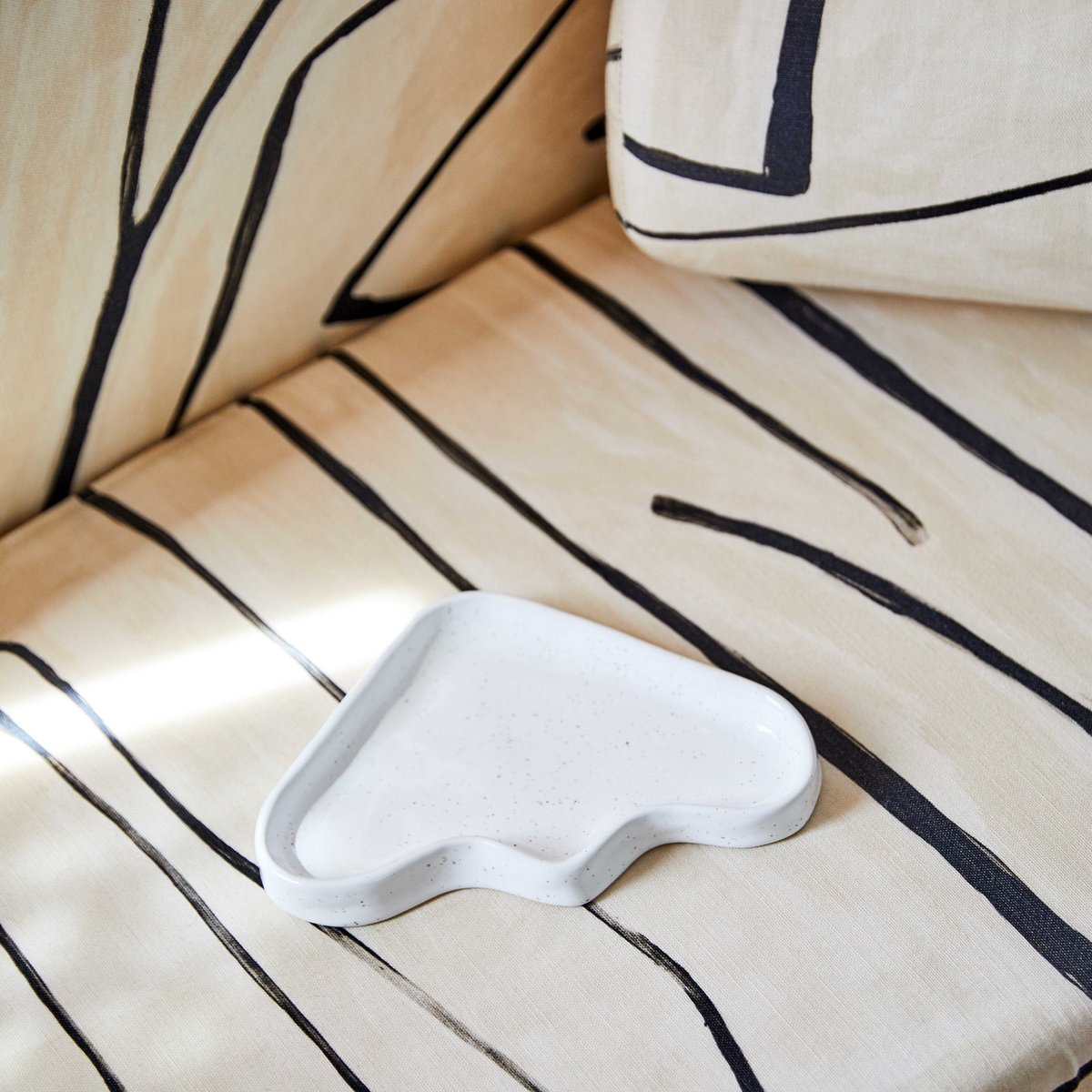Ceramiczna Taca Fala - Trójkątna Biała