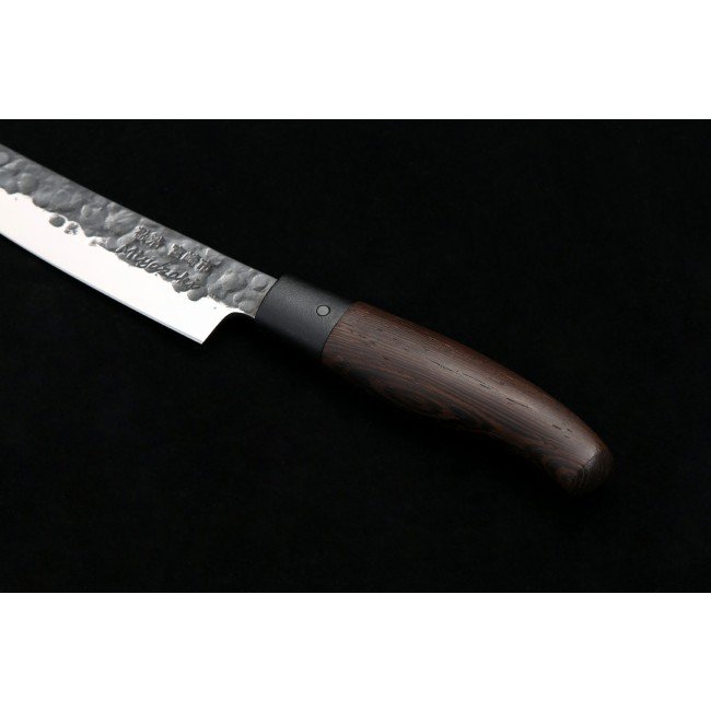 TAKAHIRO MIYAZAKI - Santoku bocho Okii - Couteau Santoku 7 pouces, lame en acier papier bleu japonais