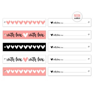 Neon Ribbon Gift Tags - 100 Pieces