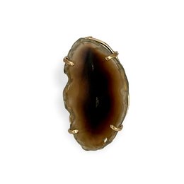 Bague Saudade Agate Marron Naturelle
