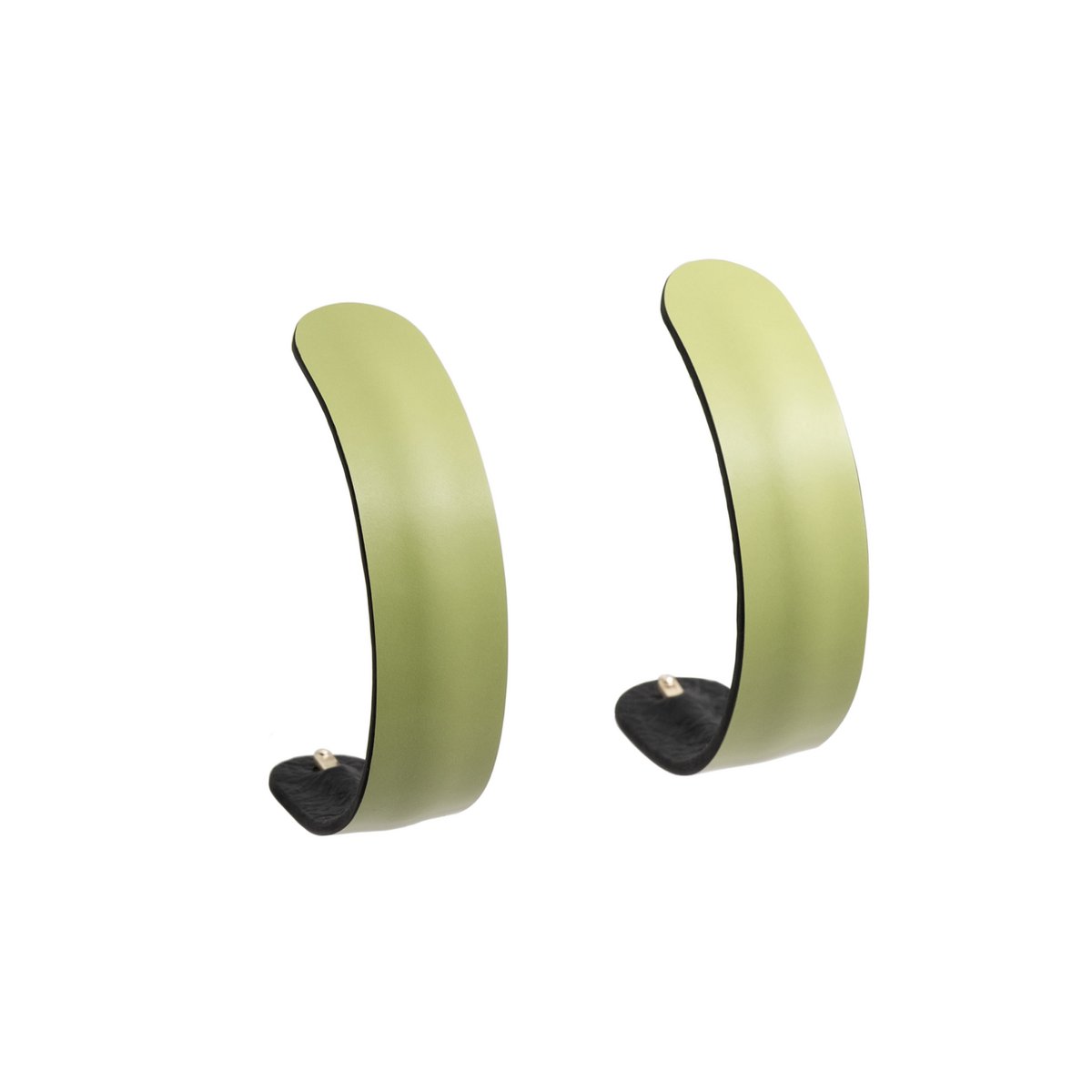Line hoop earrings green