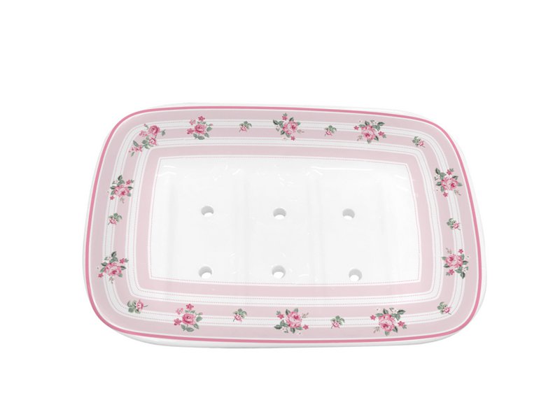 Porcelain soap holder Bella stripes Isabelle Rose