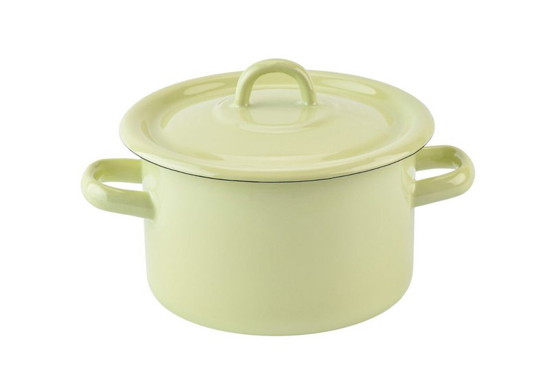 Emaille Pot mit Deckel Citron 3 l Isabelle Rose