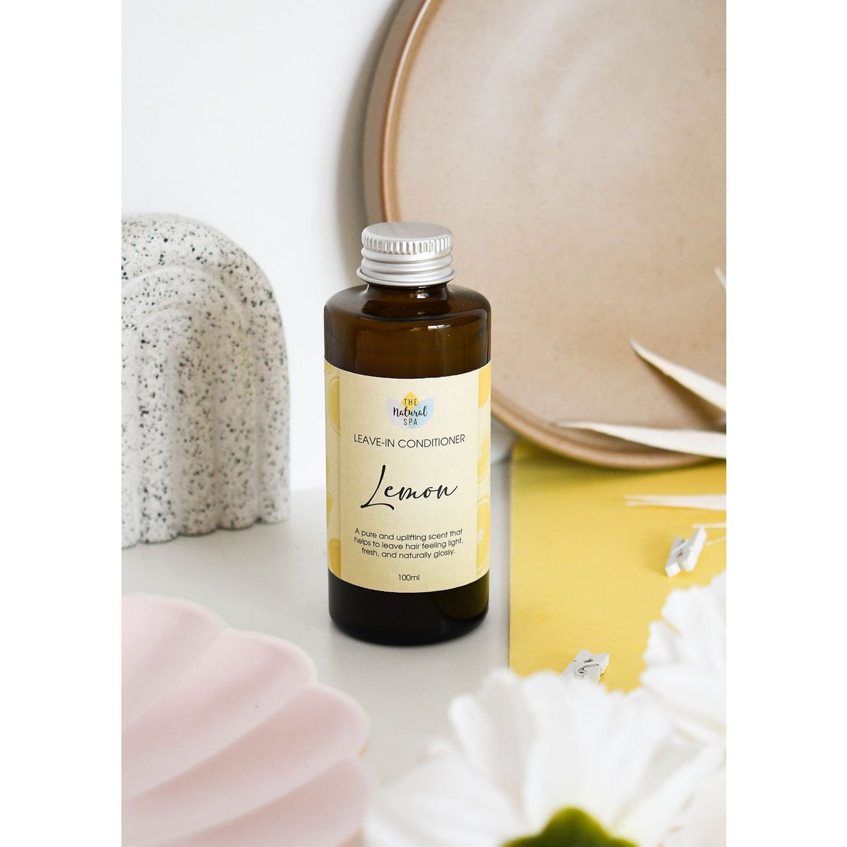 Zitronen-Leave-In-Conditioner | Nachfüllflasche | Natürliche Haarspülung für trockenes, strapaziertes und krauses Haar | Leichte vegane Haarpflege für alle Haartypen