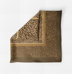 Animal Print - Brown-Choco - 90*90cm - 100% Silke Twill