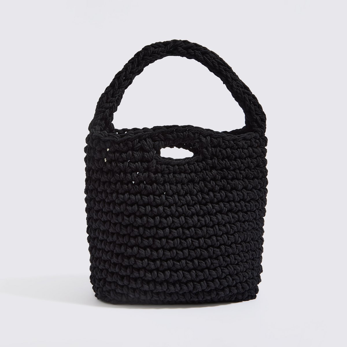 Sac seau au crochet « Apollo coton » avec pochette imperméable noir