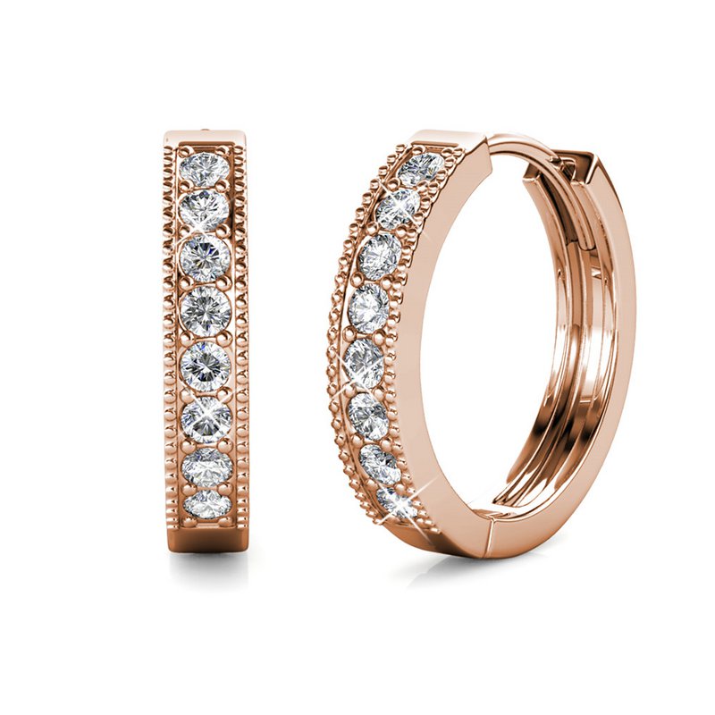 Eclat Earrings - Rose Gold and Crystal