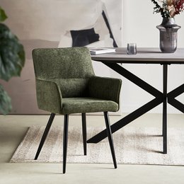 Kaya -eetkamerstoelen [set van 2] [linnenstof]