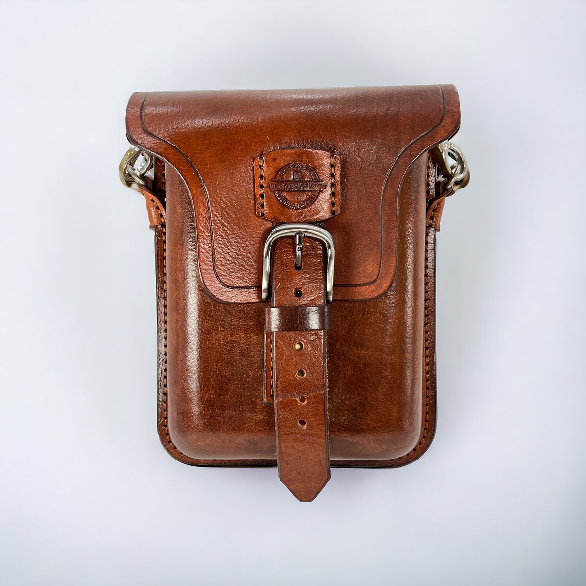 Handgemaakte lederen crossbody tas - korst koeienhuid leer