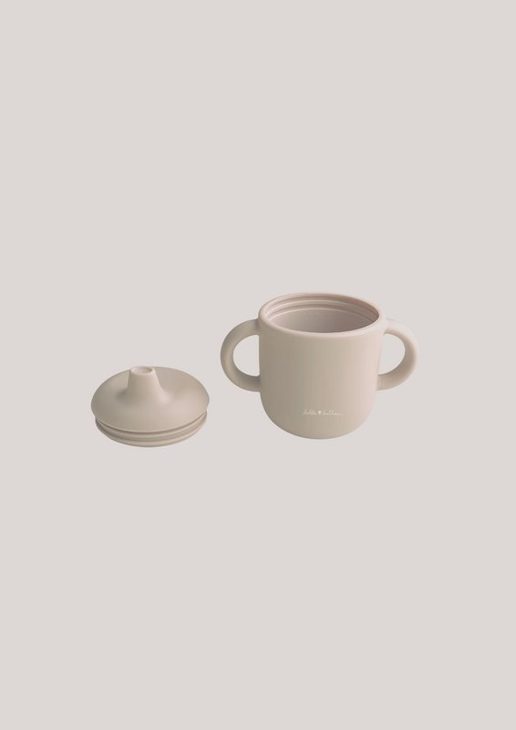 Auslaufsicherer Silikonbecher – Austernbeige