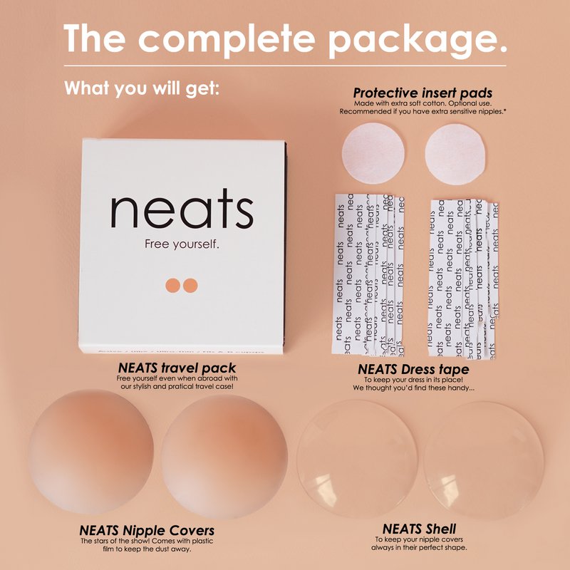 Neats Adhesive Silicone Nipple Covers - 1 pair (Champagne)