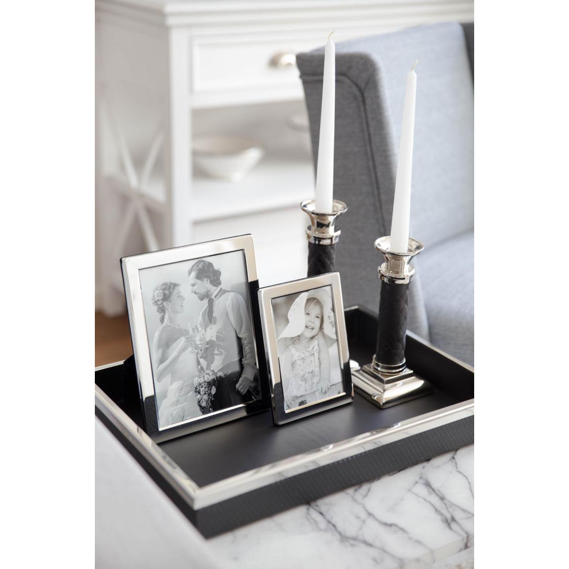 EDZARD serving tray Jackson, square, steel with synthetic leather cover, 38 x 38 cm