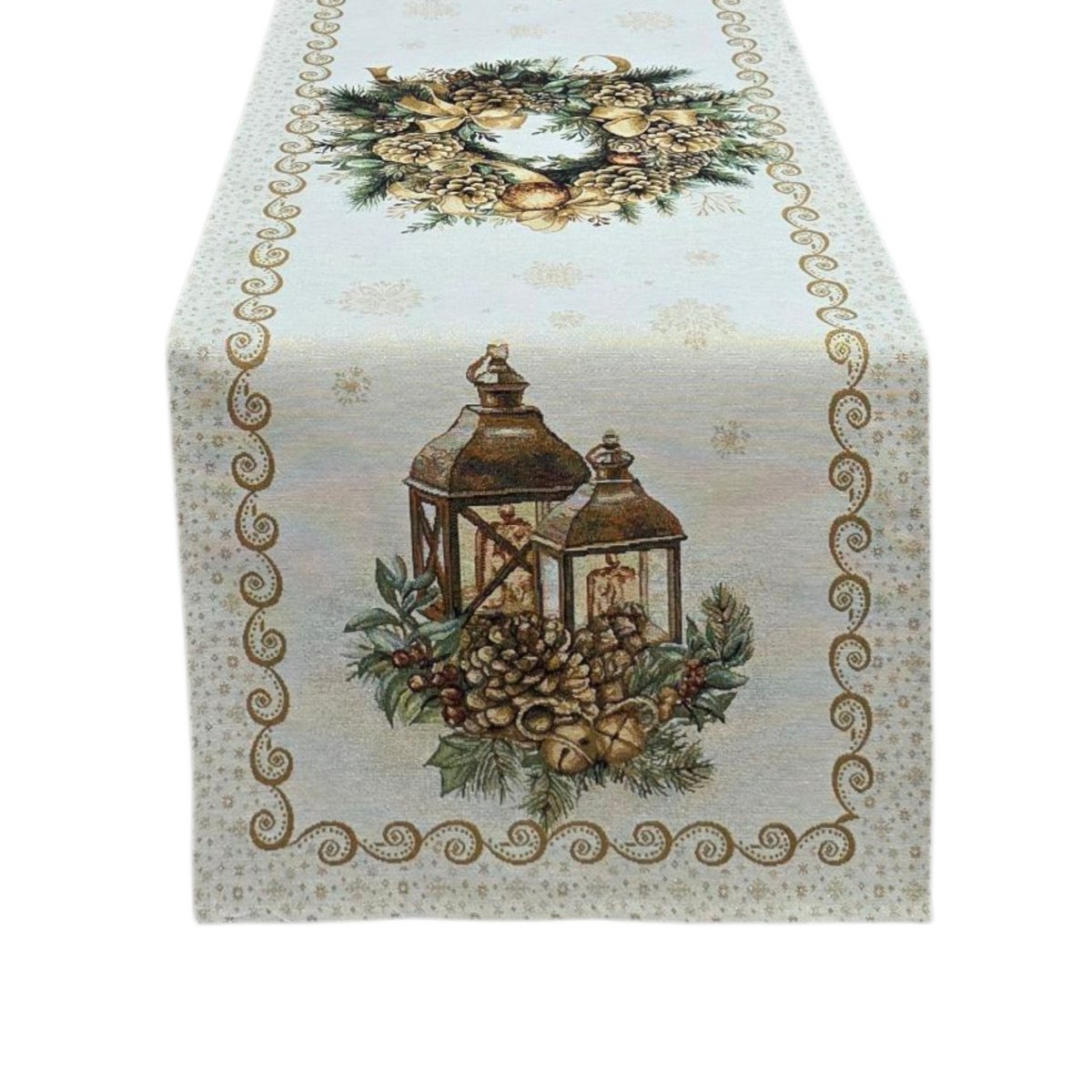 Runner Natalizio Lanterna Lurex in Gobelin