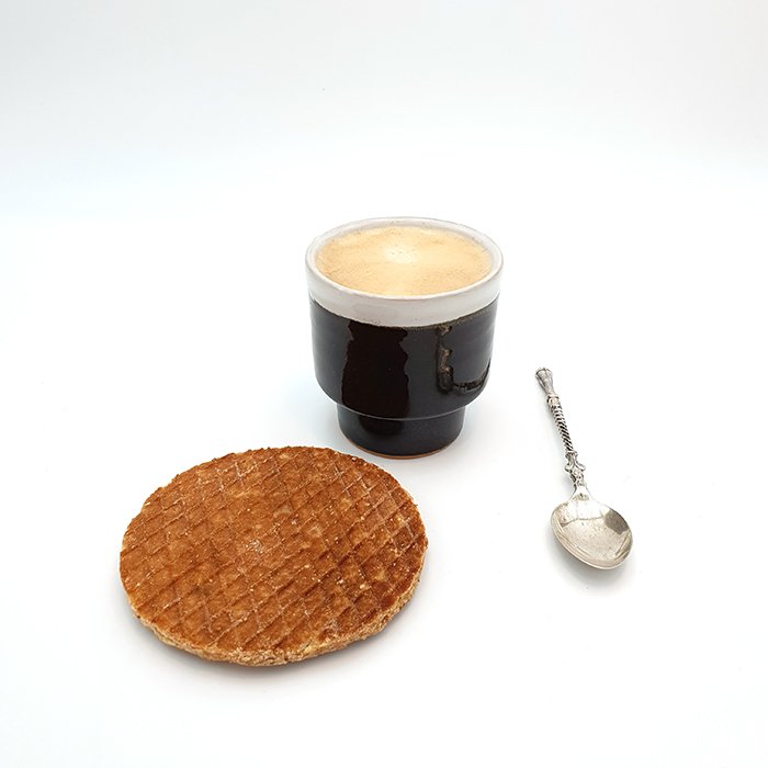 Tasse-Kerzenhalter-Topf Breites 2-Ton-Schwarz mit weißem Rand 200-040