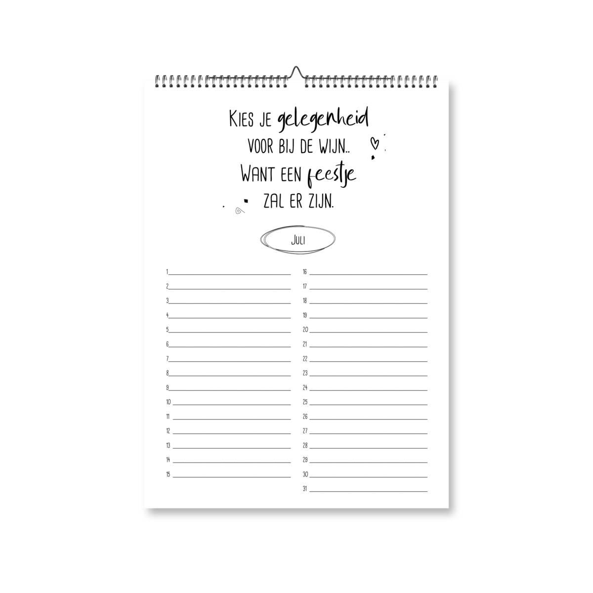 Verjaardagskalender A4