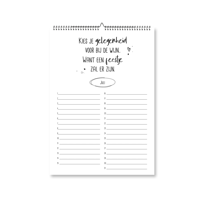 calendario compleanno A4