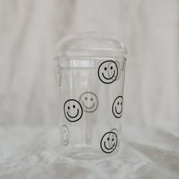 Trinkglas Smileys schwarz (VE = 6 Stk)