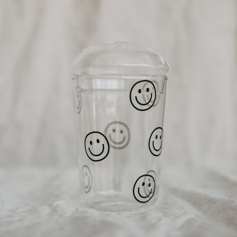 Trinkglas Smileys schwarz (VE = 6 Stk)