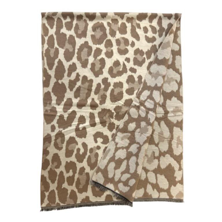 Sciarpa reversibile in lana con stampa animalier ITFUHFRH604