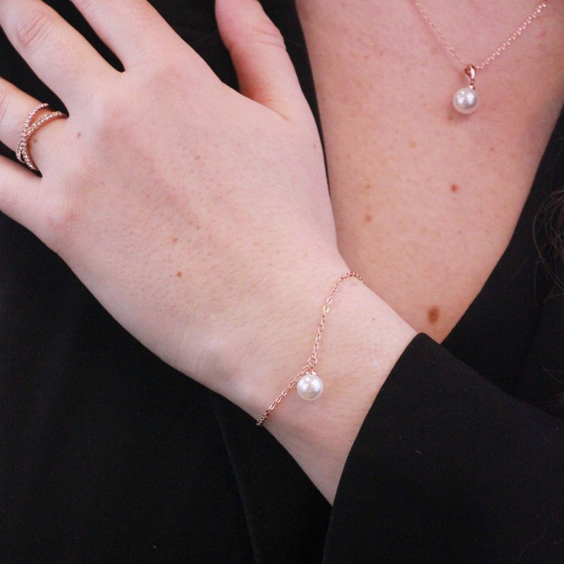 Perlmutt-Trio-Sets – Roségold und Kristall