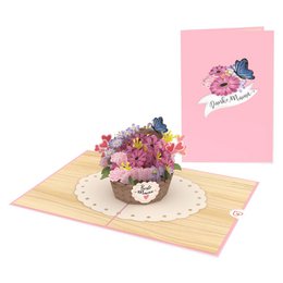 Beste moeder bloemenmand pop-upkaart