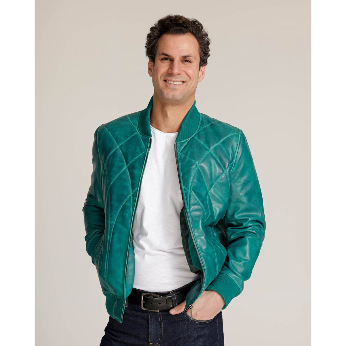 Edison │ gesteppte Lederbomberjacke