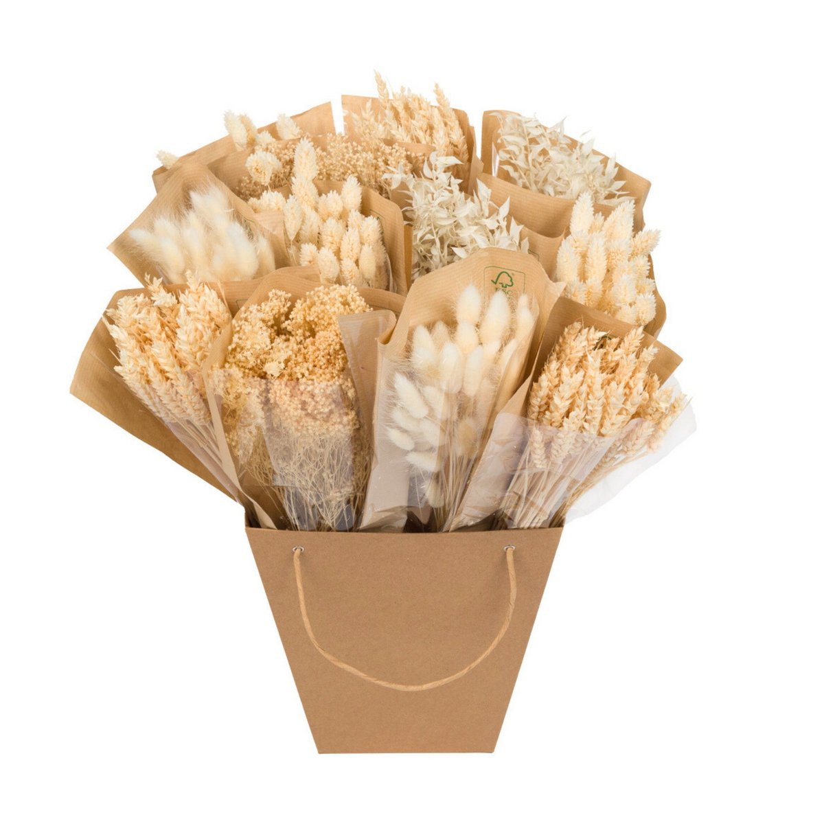 Dried Flowers Mono Bunches - White